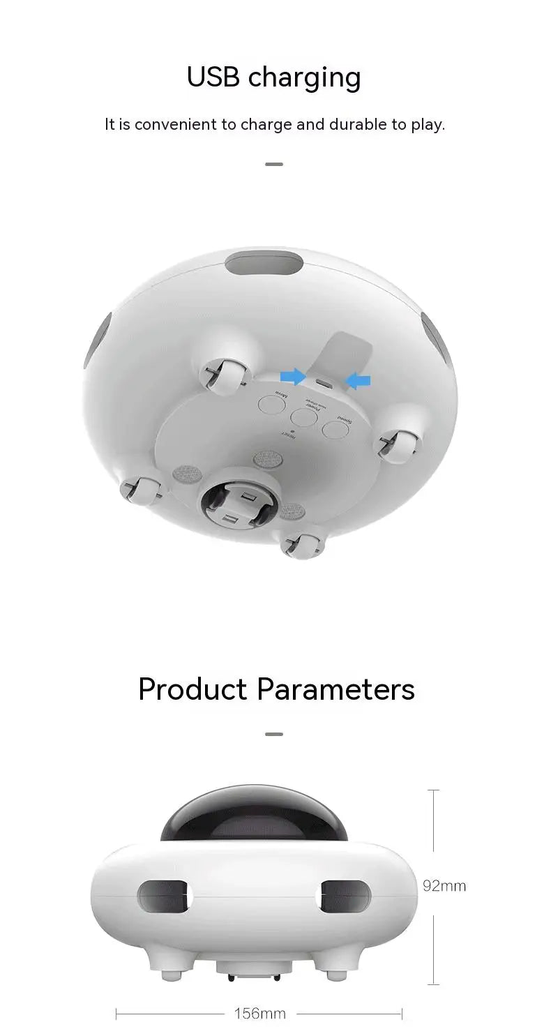 Smart UFO Cat Teaser Toy with Replaceable Feathers πΎβ¨ Interactive Pet Turntable for Endless Feline Fun πΊ