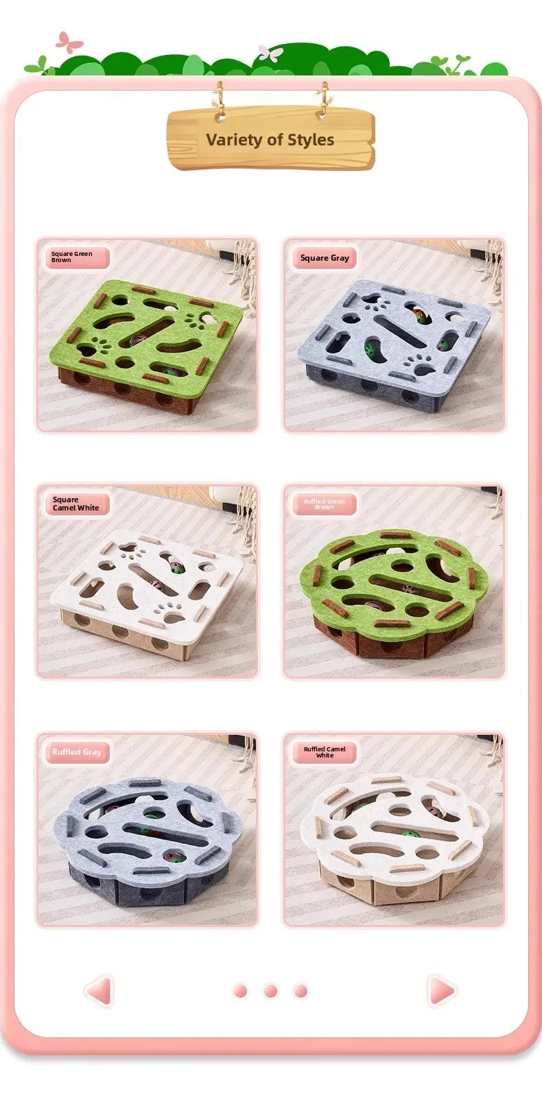 Amor Multi-Functional Cat Toy - 3-in-1 Scratching Board, Playhouse & Ball Launcher!