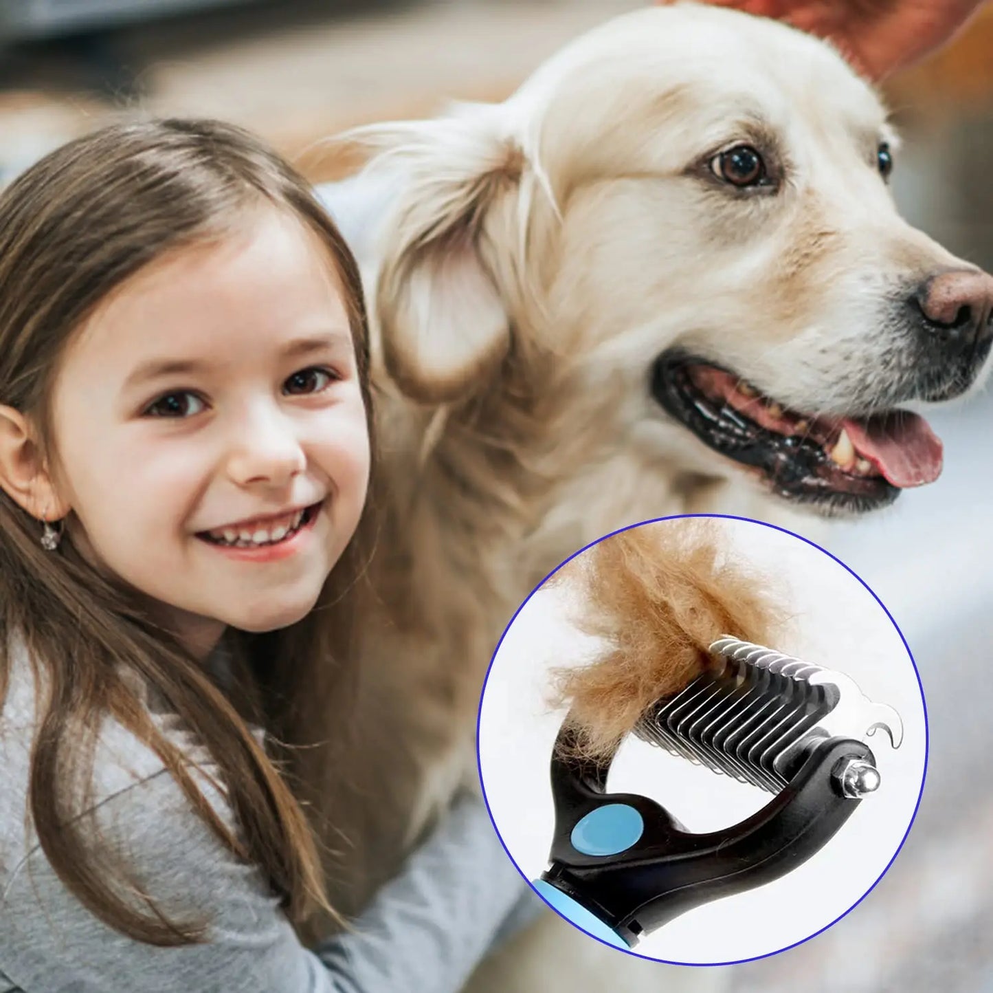 YOUSE Professional Pet Deshedding Brush β Dual-Sided Dog & Cat Hair Remover with Knot Cutter πΎβοΈ