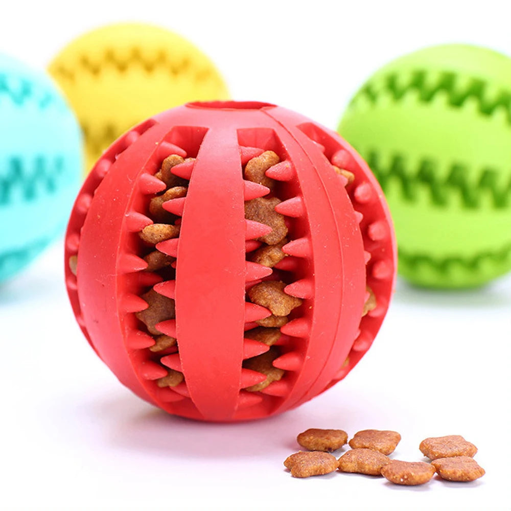 Durable Rubber Dog Ball Toy 🐶 – Interactive Chew & Dental Toy for Small & Large Dogs!