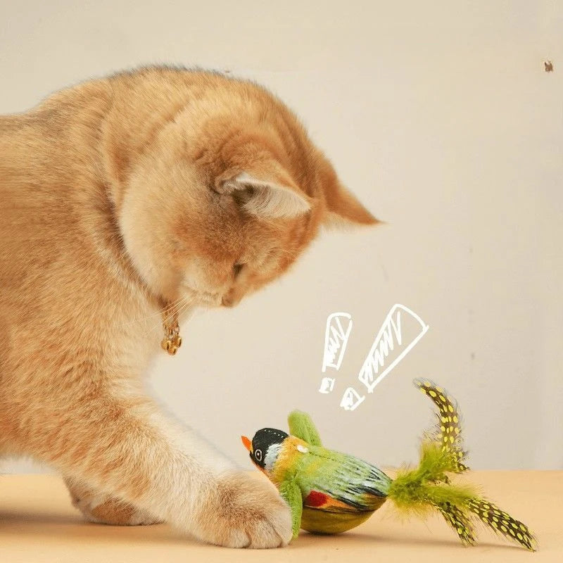 nteractive Cat Toy with Realistic Bird Sounds – Irresistible Plush Teaser for Playful Kitties! 🐱🎵