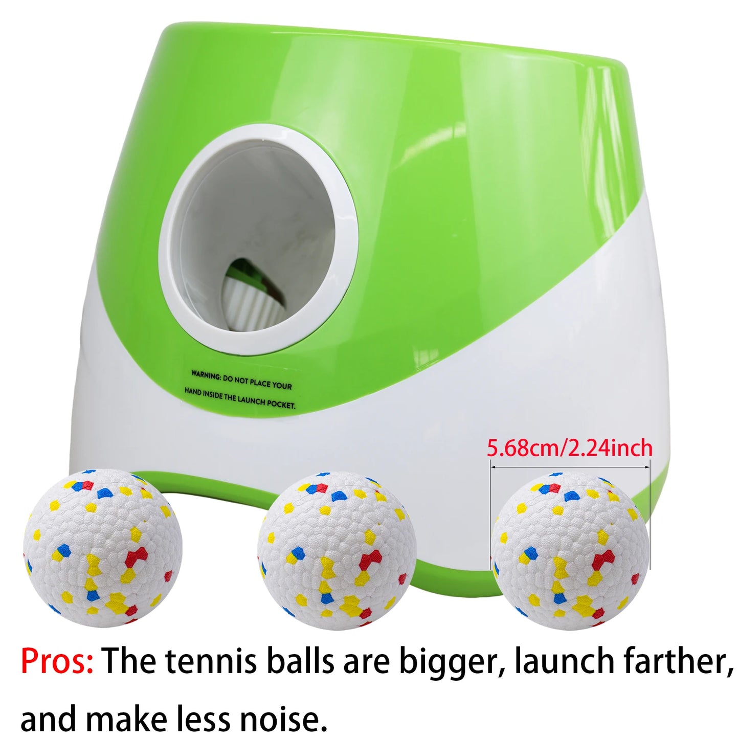 MeowMeows Automatic Dog Ball Launcher - Rechargeable Fetch Toy with 3 Distance Settings (3m/6m/9m) for Small & Medium Dogs