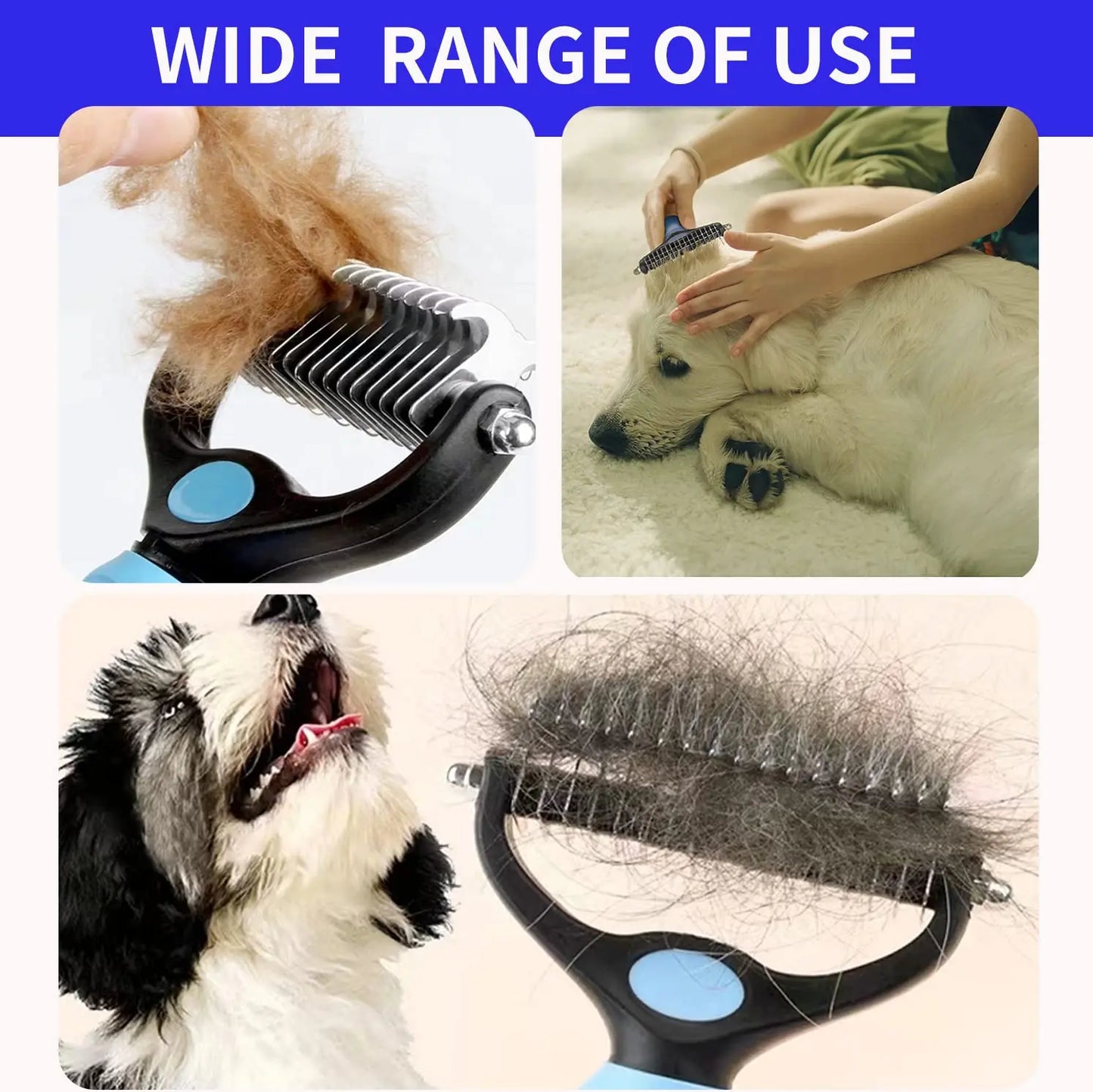 YOUSE Professional Pet Deshedding Brush β Dual-Sided Dog & Cat Hair Remover with Knot Cutter πΎβοΈ