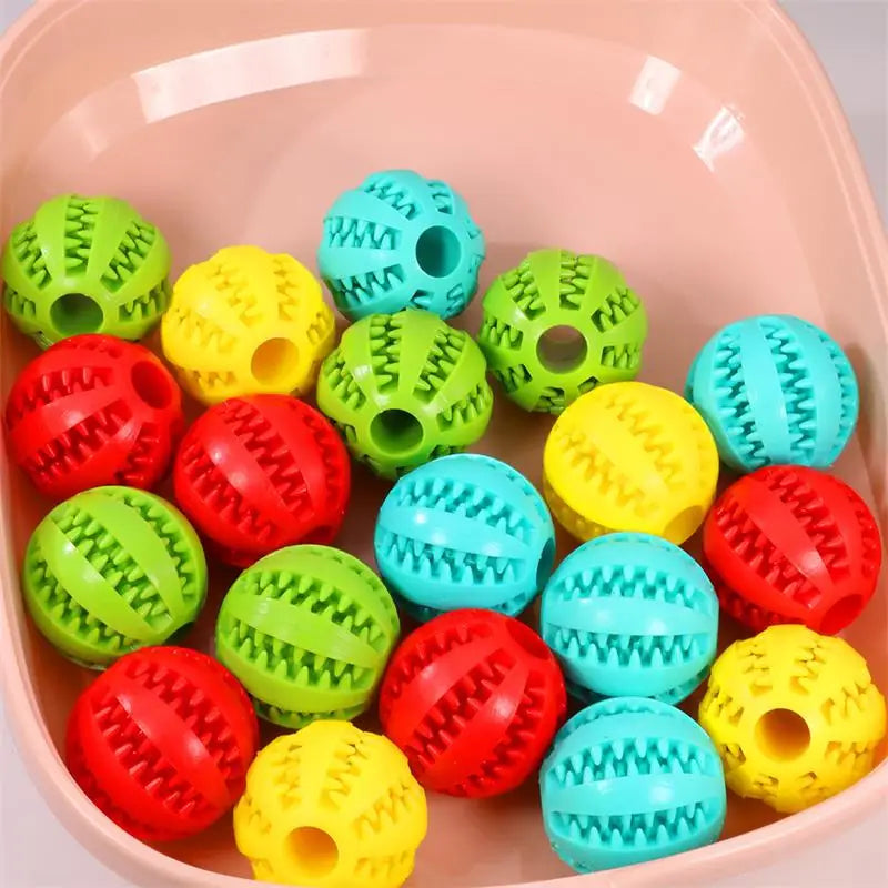 Durable Rubber Dog Ball Toy 🐶 – Interactive Chew & Dental Toy for Small & Large Dogs!