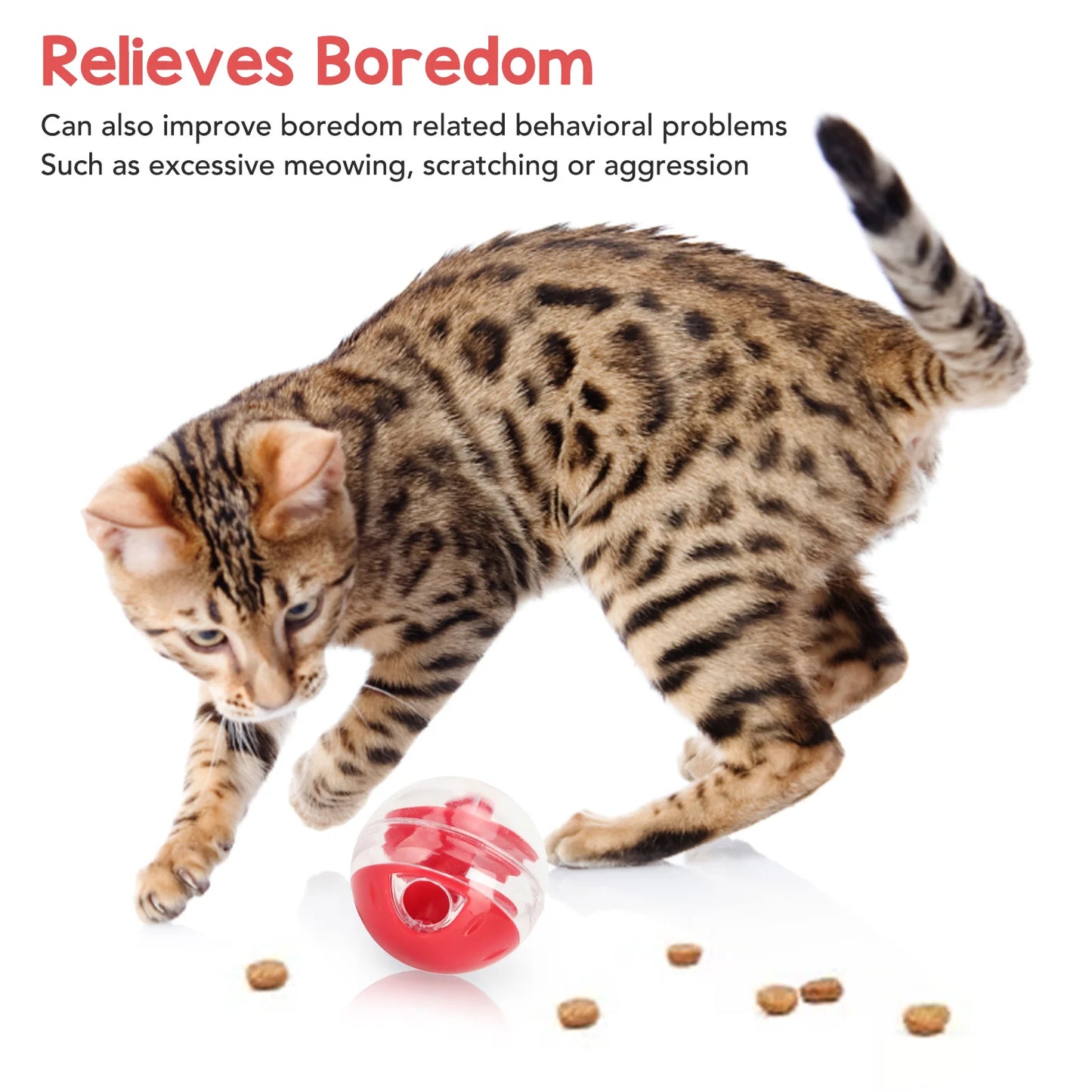 Interactive Cat Treat Ball - Slow Feeder Puzzle Toy for Weight Control & Mental Stimulation