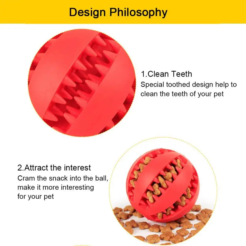 Durable Rubber Dog Ball Toy 🐶 – Interactive Chew & Dental Toy for Small & Large Dogs!
