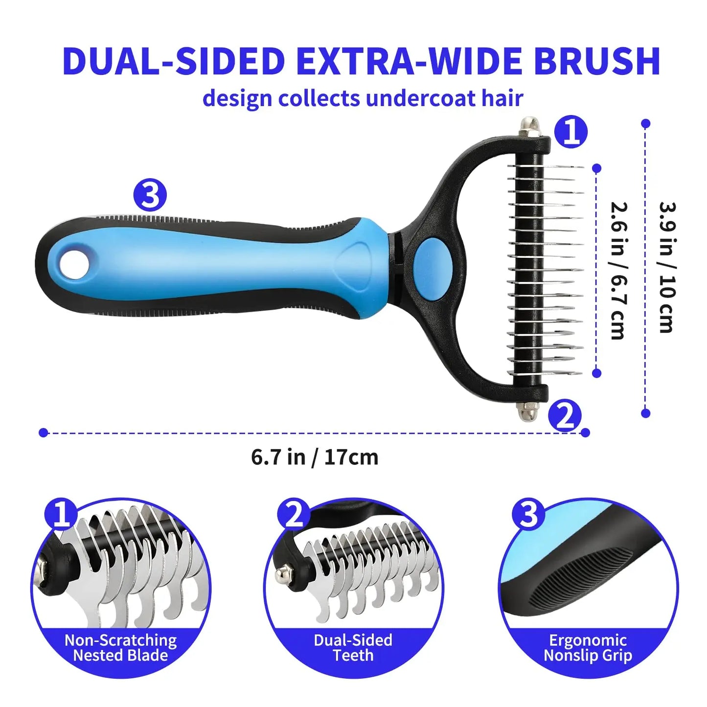 YOUSE Professional Pet Deshedding Brush β Dual-Sided Dog & Cat Hair Remover with Knot Cutter πΎβοΈ