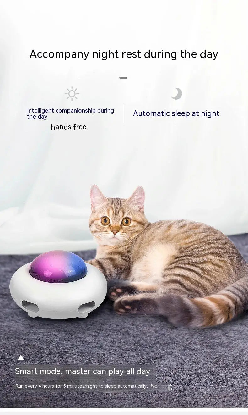 Smart UFO Cat Teaser Toy with Replaceable Feathers πΎβ¨ Interactive Pet Turntable for Endless Feline Fun πΊ