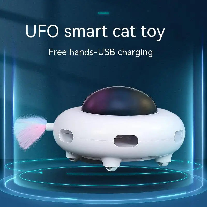 Smart UFO Cat Teaser Toy with Replaceable Feathers πΎβ¨ Interactive Pet Turntable for Endless Feline Fun πΊ