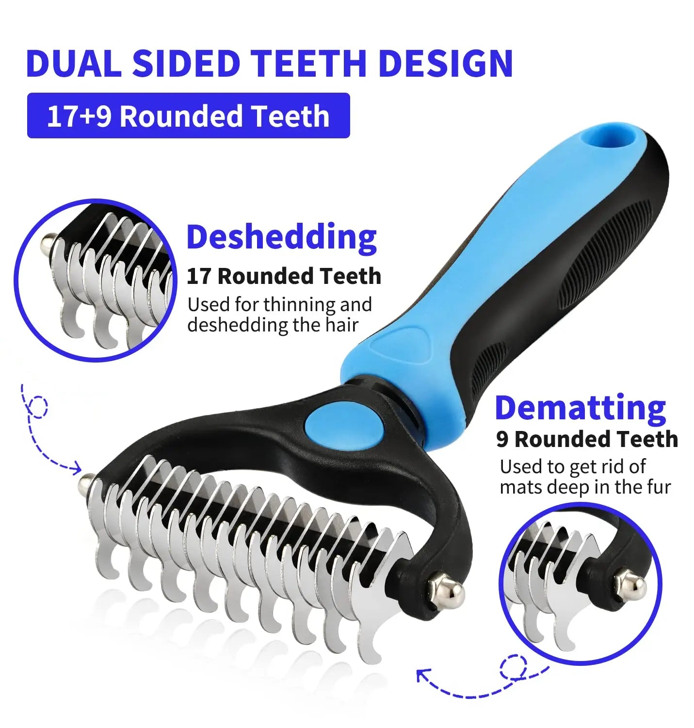 YOUSE Professional Pet Deshedding Brush β Dual-Sided Dog & Cat Hair Remover with Knot Cutter πΎβοΈ