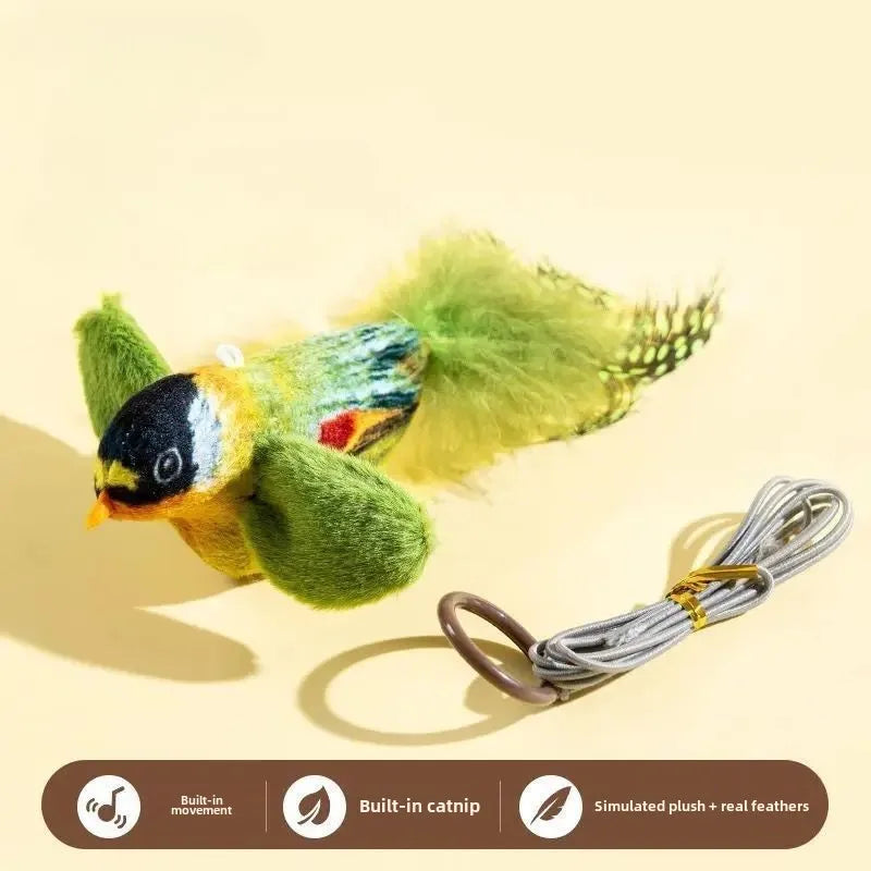 nteractive Cat Toy with Realistic Bird Sounds – Irresistible Plush Teaser for Playful Kitties! 🐱🎵