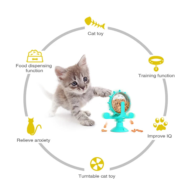 360° Interactive Pet Toy - Multi-Functional Food Dispenser & Rotating Play Wheel for Dogs & Cats 🐶🐱🌀