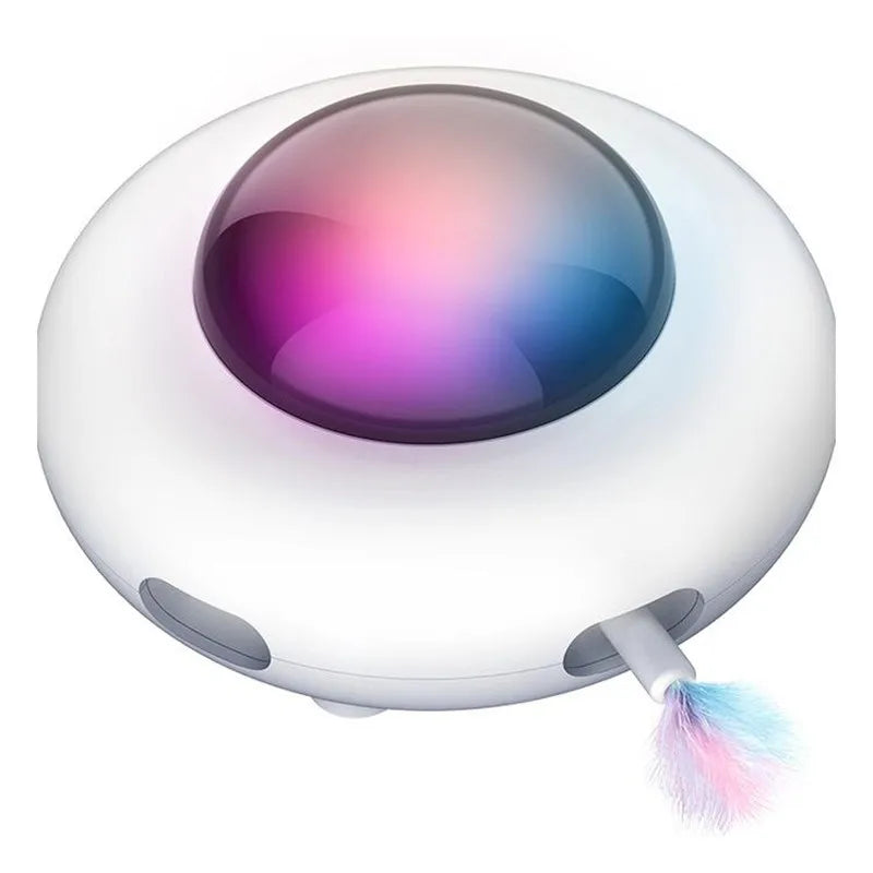 Smart UFO Cat Teaser Toy with Replaceable Feathers πΎβ¨ Interactive Pet Turntable for Endless Feline Fun πΊ