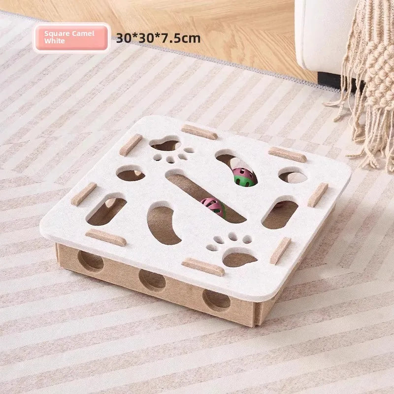 Amor Multi-Functional Cat Toy - 3-in-1 Scratching Board, Playhouse & Ball Launcher!