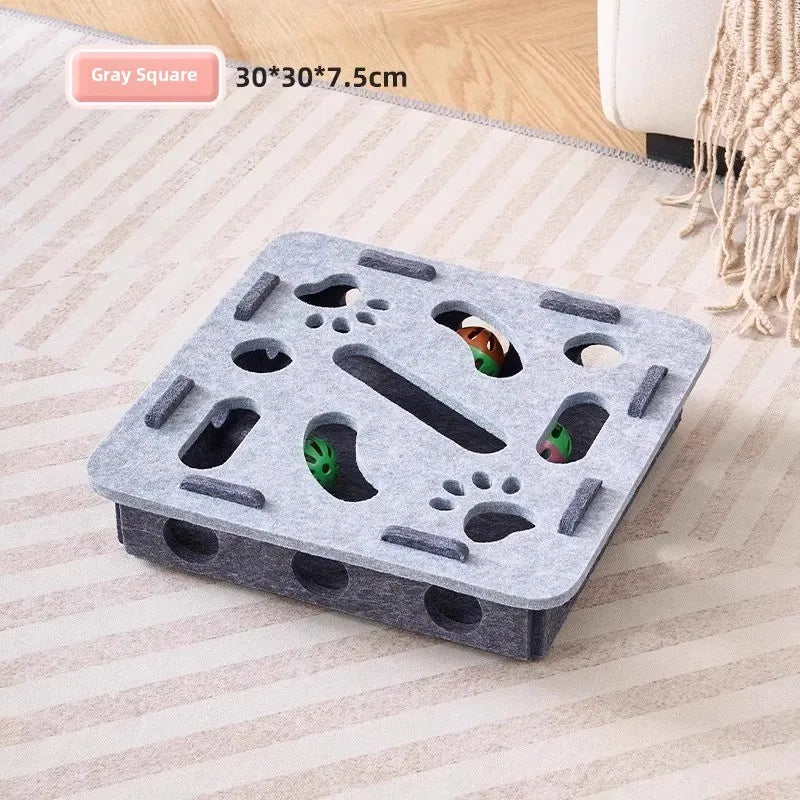 Amor Multi-Functional Cat Toy - 3-in-1 Scratching Board, Playhouse & Ball Launcher!