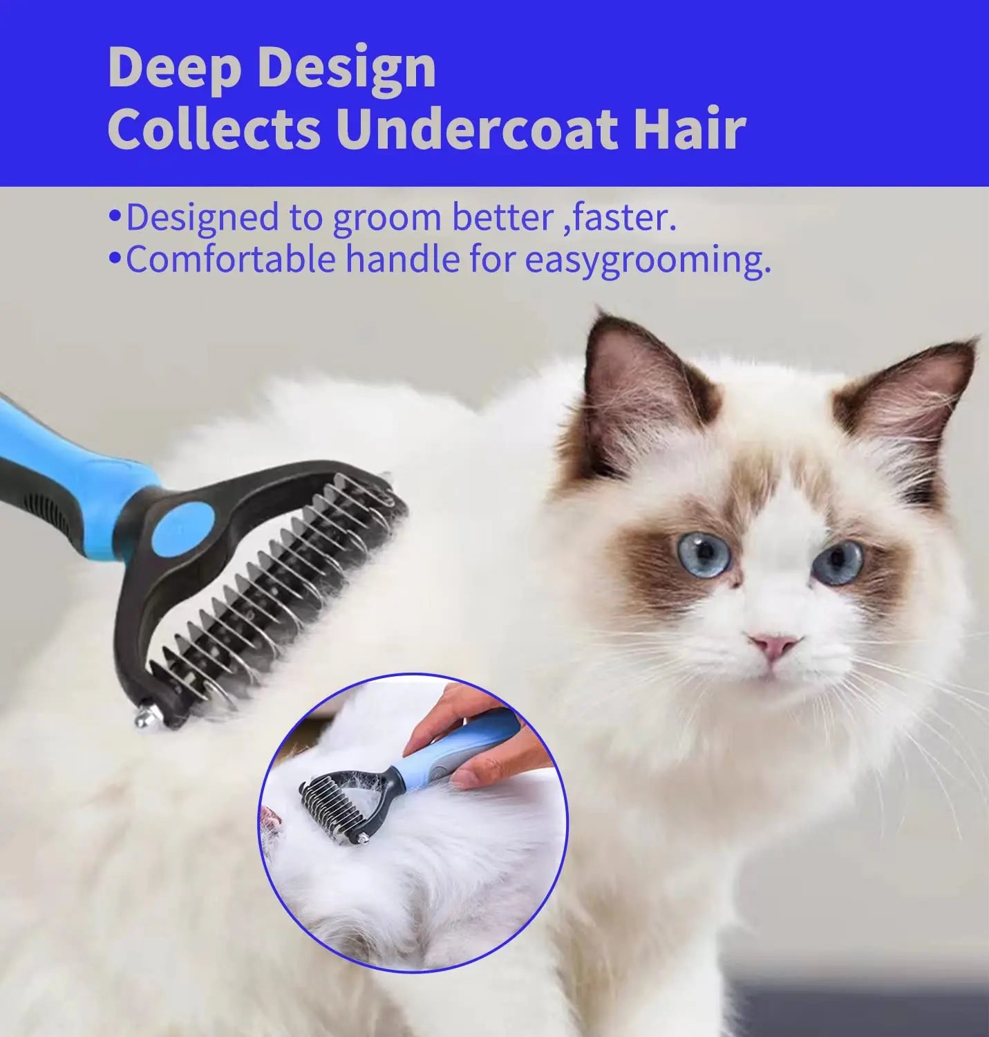 YOUSE Professional Pet Deshedding Brush β Dual-Sided Dog & Cat Hair Remover with Knot Cutter πΎβοΈ