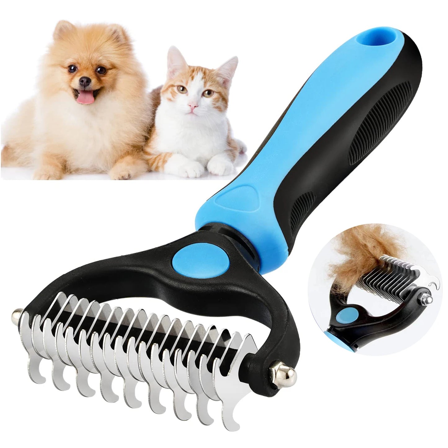 YOUSE Professional Pet Deshedding Brush β Dual-Sided Dog & Cat Hair Remover with Knot Cutter πΎβοΈ