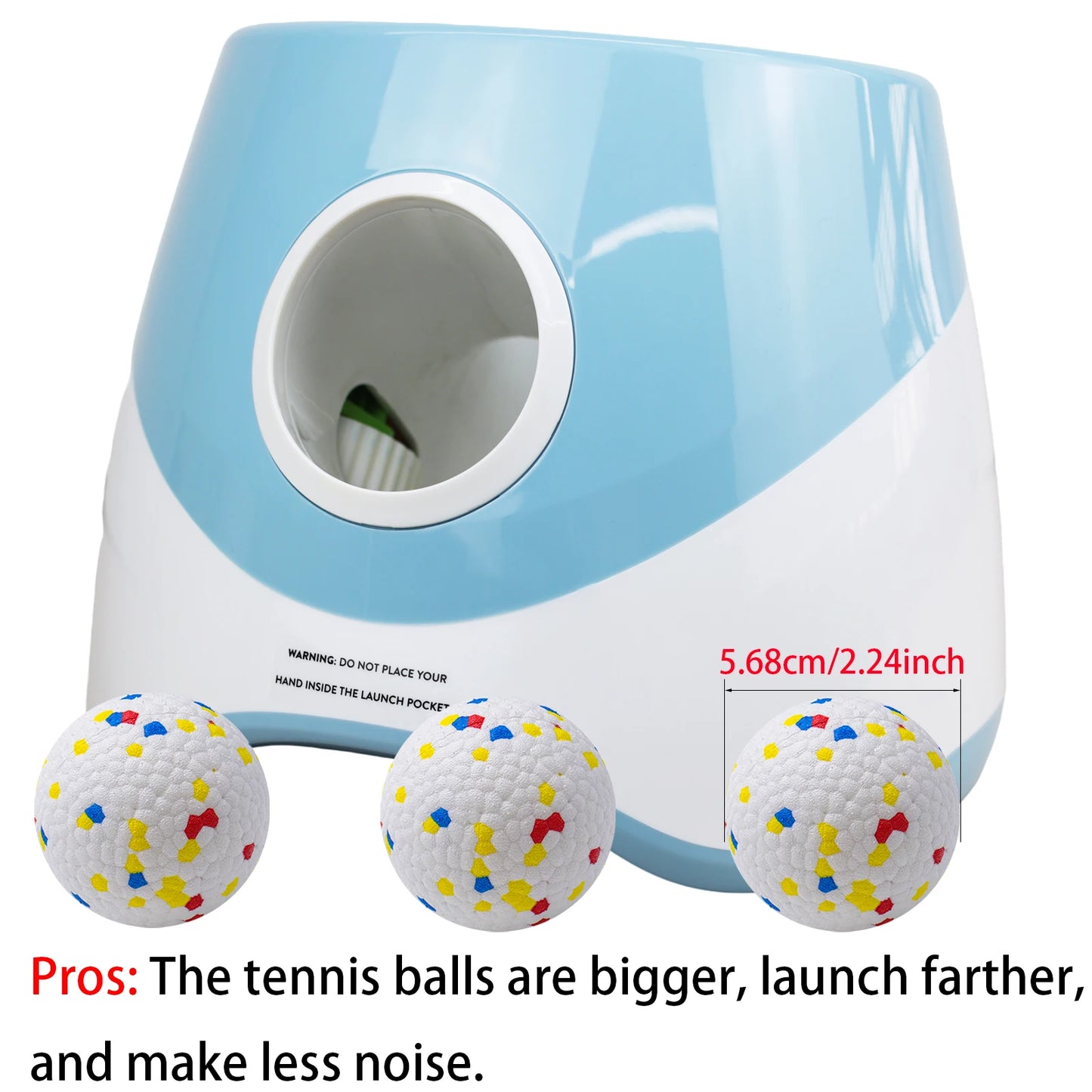 MeowMeows Automatic Dog Ball Launcher - Rechargeable Fetch Toy with 3 Distance Settings (3m/6m/9m) for Small & Medium Dogs