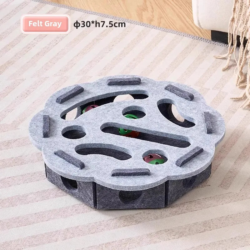 Amor Multi-Functional Cat Toy - 3-in-1 Scratching Board, Playhouse & Ball Launcher!