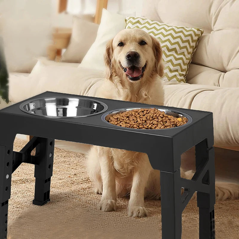 Booteely Elevated Dog Feeder with Adjustable Stand & Stainless Steel Bowls β Universal for All Breeds πΎπ½οΈ