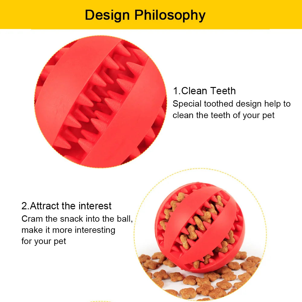 Durable Rubber Dog Ball Toy 🐶 – Interactive Chew & Dental Toy for Small & Large Dogs!