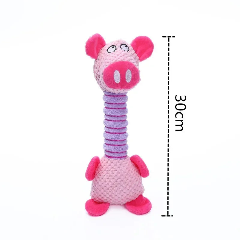 Durable Squeaky Dog Toys - Double-Layer Chew-Proof Plush with Teeth-Cleaning Texture | Stress Relieving