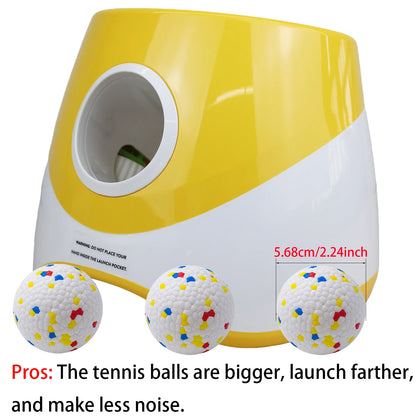 MeowMeows Automatic Dog Ball Launcher - Rechargeable Fetch Toy with 3 Distance Settings (3m/6m/9m) for Small & Medium Dogs