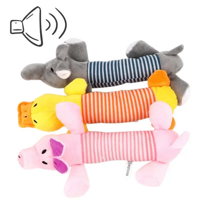 Durable Squeaky Dog Toys - Double-Layer Chew-Proof Plush with Teeth-Cleaning Texture | Stress Relieving