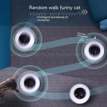 Smart UFO Cat Teaser Toy with Replaceable Feathers 🐾✨ Interactive Pet Turntable for Endless Feline Fun 😺