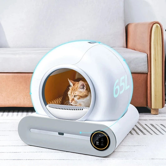 Booteely Smart Cat Litter Box – 360° Safety Tech! 🐾 | Auto-Stop Sensors, Infrared Radar