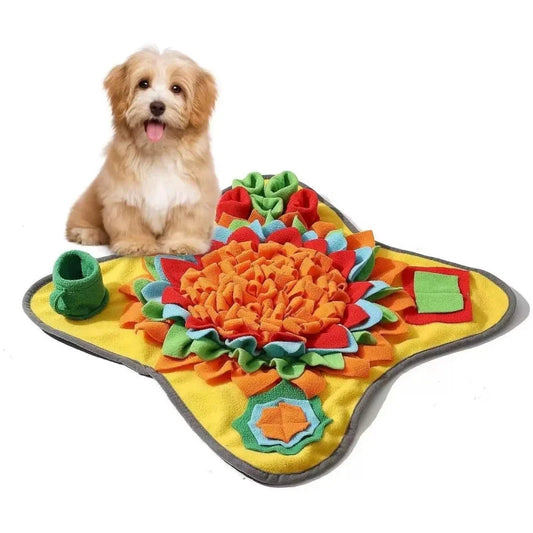 Booteely Snuffle Mat for Dogs 🐕 - Interactive Puzzle Feeder with Squeaky Bones & Non-Slip Base (Plush Foraging Pad)