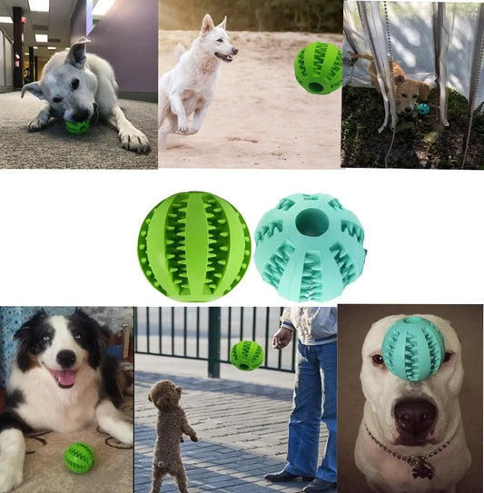 Durable Rubber Dog Ball Toy 🐶 – Interactive Chew & Dental Toy for Small & Large Dogs!