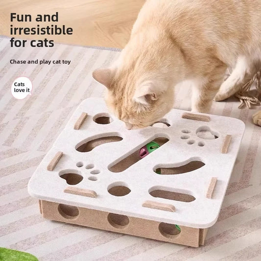 Amor Multi-Functional Cat Toy - 3-in-1 Scratching Board, Playhouse & Ball Launcher!