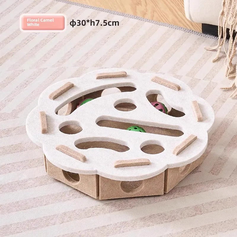 Amor Multi-Functional Cat Toy - 3-in-1 Scratching Board, Playhouse & Ball Launcher!