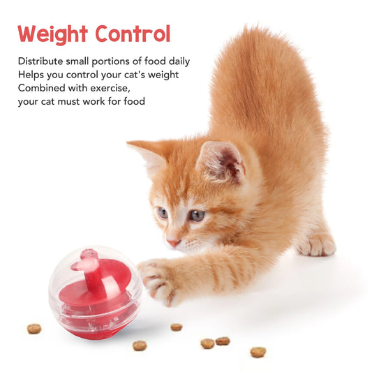 Interactive Cat Treat Ball - Slow Feeder Puzzle Toy for Weight Control & Mental Stimulation