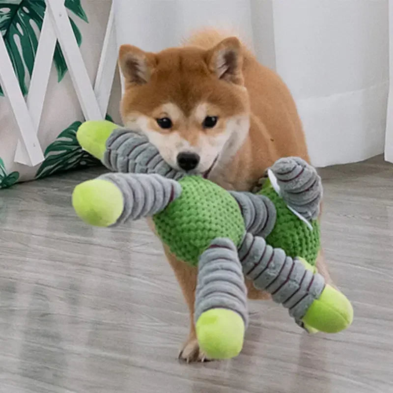 Durable Squeaky Dog Toys - Double-Layer Chew-Proof Plush with Teeth-Cleaning Texture | Stress Relieving