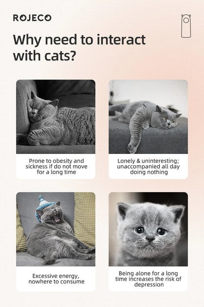 ROJECO Automatic Laser Cat Toy 🐱 – Smart Interactive Toy for Cats (Battery-Powered, Endless Fun!)