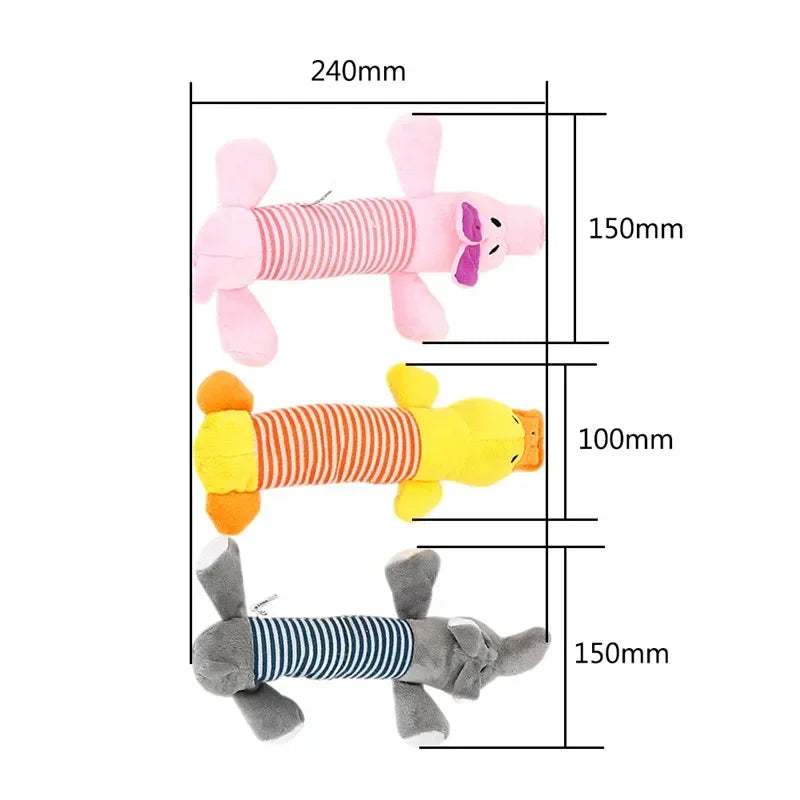 Durable Squeaky Dog Toys - Double-Layer Chew-Proof Plush with Teeth-Cleaning Texture | Stress Relieving