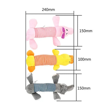Durable Squeaky Dog Toys - Double-Layer Chew-Proof Plush with Teeth-Cleaning Texture | Stress Relieving