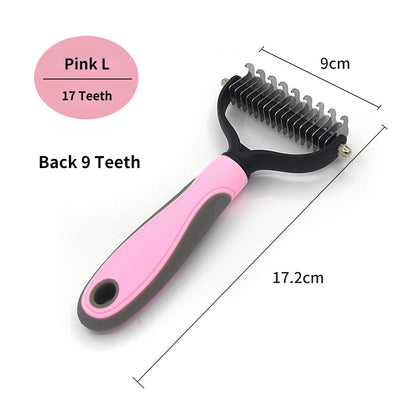 YOUSE Professional Pet Deshedding Brush – Dual-Sided Dog & Cat Hair Remover with Knot Cutter 🐾✂️