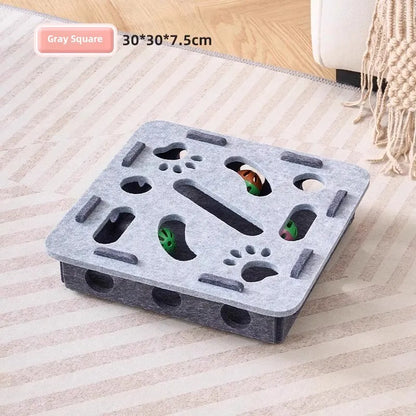 Amor Multi-Functional Cat Toy - 3-in-1 Scratching Board, Playhouse & Ball Launcher!