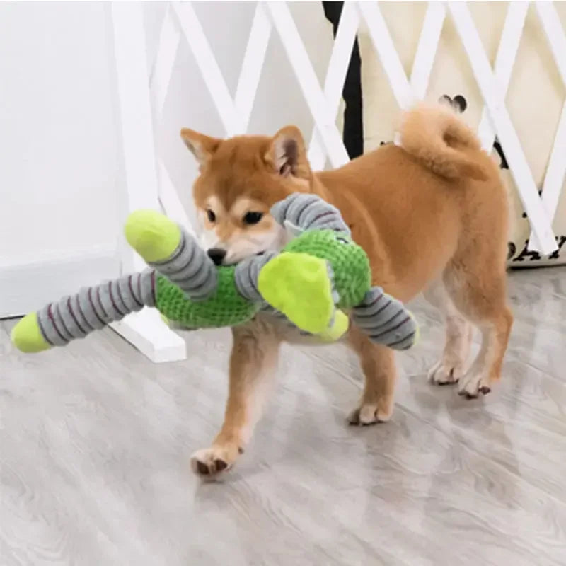 Durable Squeaky Dog Toys - Double-Layer Chew-Proof Plush with Teeth-Cleaning Texture | Stress Relieving
