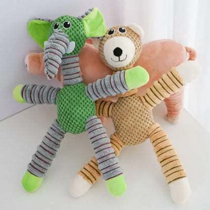 Durable Squeaky Dog Toys - Double-Layer Chew-Proof Plush with Teeth-Cleaning Texture | Stress Relieving