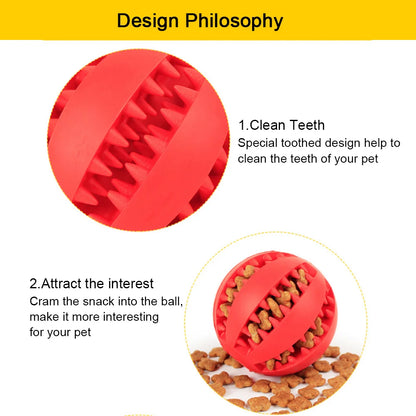 Durable Rubber Dog Ball Toy 🐶 – Interactive Chew & Dental Toy for Small & Large Dogs!
